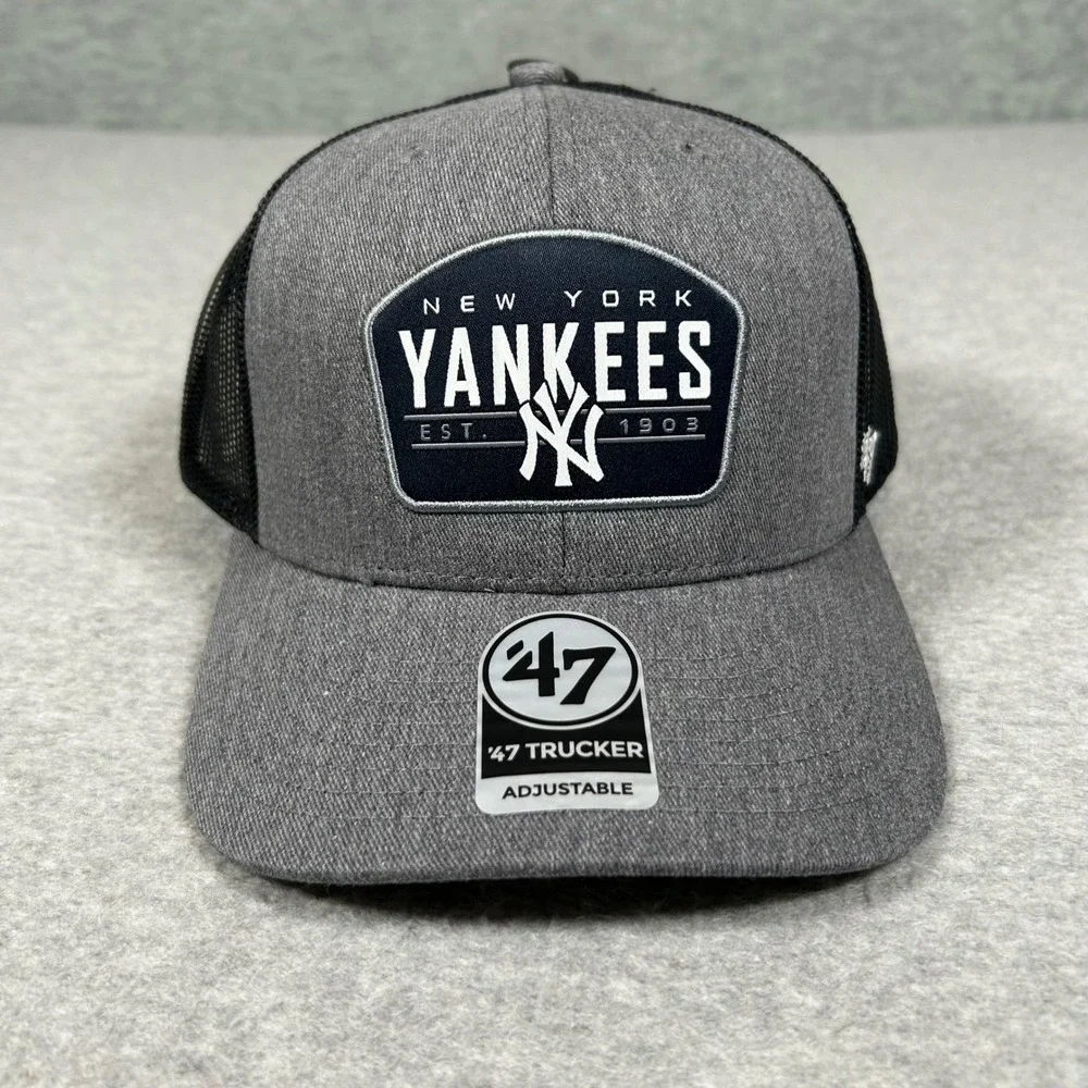New York‎ Yankees 47 Trucker Hat Baseball Cap OSFA Gray Black MLB